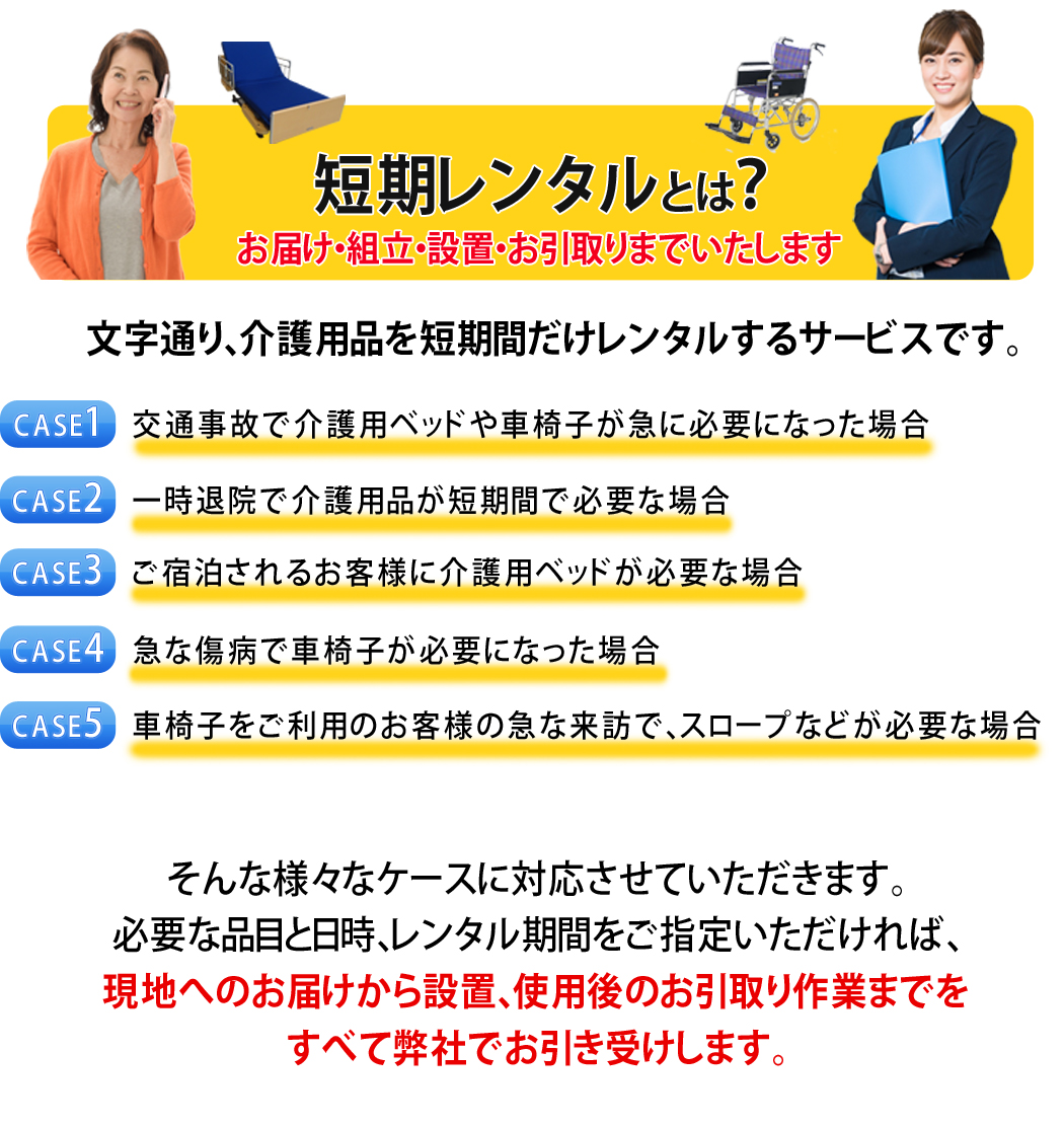 介護用品　短期レンタル